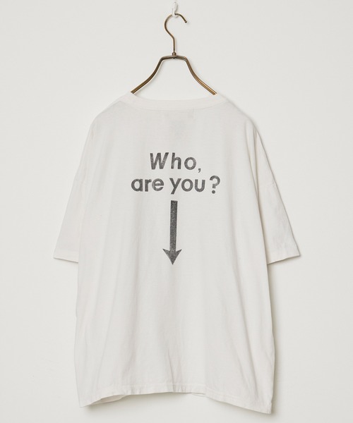 REMI RELIEF(レミレリーフ)の「REMI RELIEF/レミレリーフ NEW SP加工20/-天竺BIGサイズT(Who are you?) ヴィンテージ コットンTシャツ メンズ 2026年 夏 夏服(Tシャツ/カットソー・メンズ・ホワイト/ブラック・M/L)」の3枚目の写真