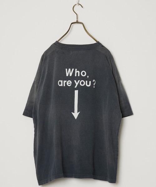 REMI RELIEF(レミレリーフ)の「REMI RELIEF/レミレリーフ NEW SP加工20/-天竺BIGサイズT(Who are you?) ヴィンテージ コットンTシャツ メンズ 2026年 夏 夏服(Tシャツ/カットソー・メンズ・ホワイト/ブラック・M/L)」の4枚目の写真