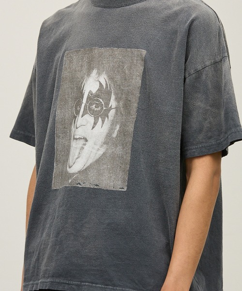 REMI RELIEF(レミレリーフ)の「REMI RELIEF/レミレリーフ NEW SP加工20/-天竺BIGサイズT(Who are you?) ヴィンテージ コットンTシャツ メンズ 2026年 夏 夏服(Tシャツ/カットソー・メンズ・ホワイト/ブラック・M/L)」の5枚目の写真