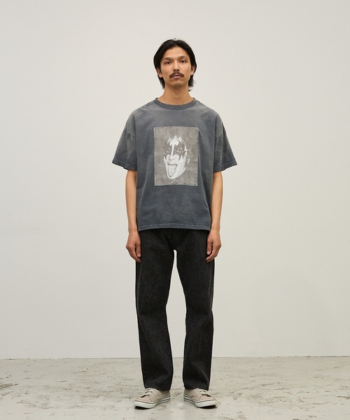 REMI RELIEF(レミレリーフ)の「REMI RELIEF/レミレリーフ NEW SP加工20/-天竺BIGサイズT(Who are you?) ヴィンテージ コットンTシャツ メンズ 2026年 夏 夏服(Tシャツ/カットソー・メンズ・ホワイト/ブラック・M/L)」の6枚目の写真