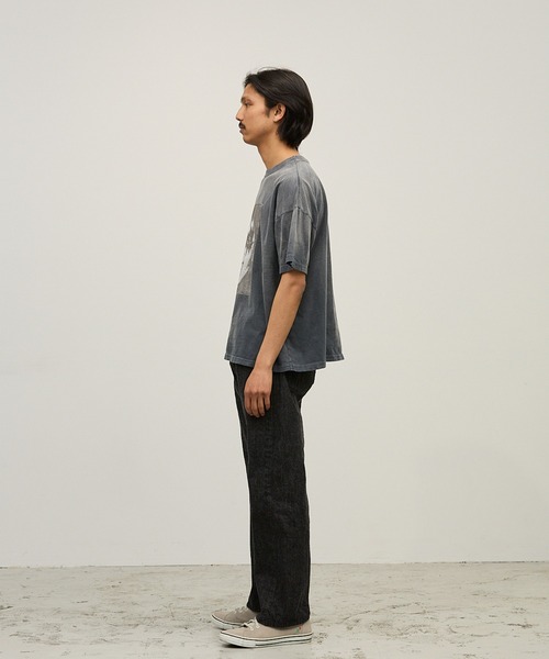 REMI RELIEF(レミレリーフ)の「REMI RELIEF/レミレリーフ NEW SP加工20/-天竺BIGサイズT(Who are you?) ヴィンテージ コットンTシャツ メンズ 2026年 夏 夏服(Tシャツ/カットソー・メンズ・ホワイト/ブラック・M/L)」の7枚目の写真