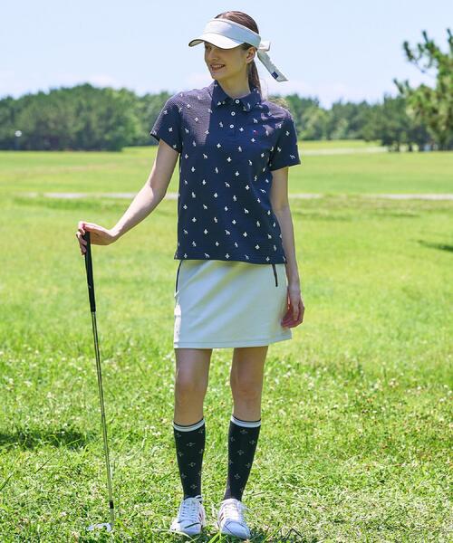adabat(アダバット)の「【ADABAT NAVY】モノグラムサッカー半袖ポロシャツ(ポロシャツ・レディース・ホワイト系3/ブルー系その他・40/38/42)」の18枚目の写真