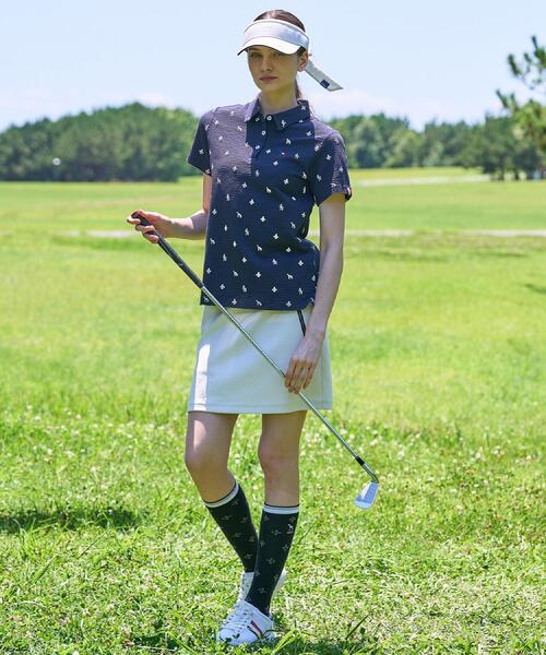 adabat(アダバット)の「【ADABAT NAVY】モノグラムサッカー半袖ポロシャツ(ポロシャツ・レディース・ホワイト系3/ブルー系その他・40/38/42)」の19枚目の写真