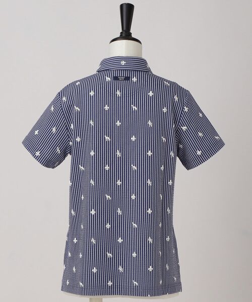 adabat(アダバット)の「【ADABAT NAVY】モノグラムサッカー半袖ポロシャツ(ポロシャツ・レディース・ホワイト系3/ブルー系その他・40/38/42)」の8枚目の写真