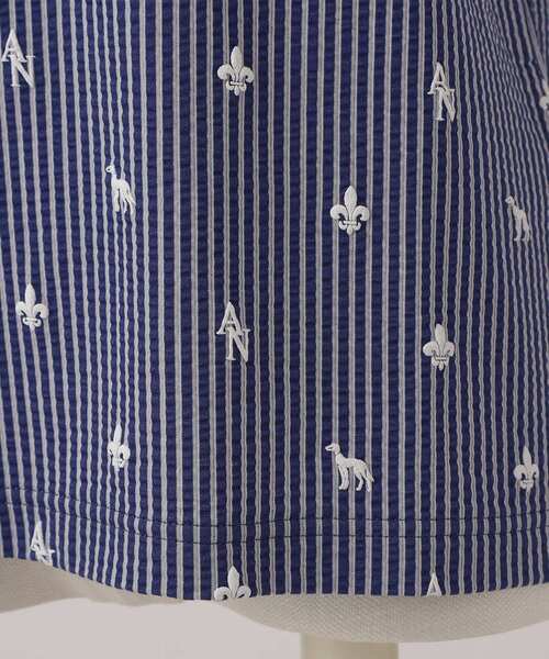 adabat(アダバット)の「【ADABAT NAVY】モノグラムサッカー半袖ポロシャツ(ポロシャツ・レディース・ホワイト系3/ブルー系その他・40/38/42)」の10枚目の写真