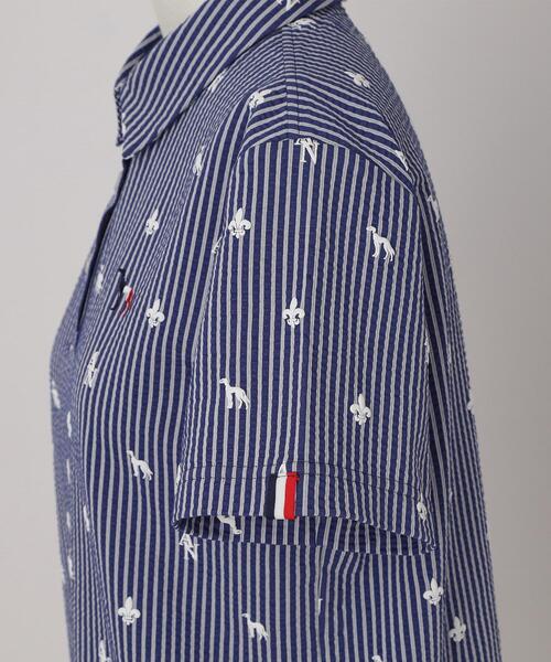 adabat(アダバット)の「【ADABAT NAVY】モノグラムサッカー半袖ポロシャツ(ポロシャツ・レディース・ホワイト系3/ブルー系その他・40/38/42)」の12枚目の写真