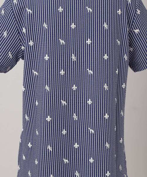 adabat(アダバット)の「【ADABAT NAVY】モノグラムサッカー半袖ポロシャツ(ポロシャツ・レディース・ホワイト系3/ブルー系その他・40/38/42)」の13枚目の写真