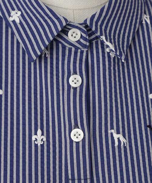adabat(アダバット)の「【ADABAT NAVY】モノグラムサッカー半袖ポロシャツ(ポロシャツ・レディース・ホワイト系3/ブルー系その他・40/38/42)」の15枚目の写真