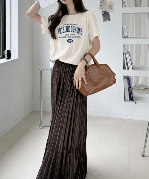 sowme.（ソウミー）の「大人カジュアルに着回せる◎【デニムロゴ ベーシック Tシャツ】（Tシャツ/カットソー・レディース・ホワイト系その他/ナチュラル・SMALL/MEDIUM/LARGE）」の6枚目の写真