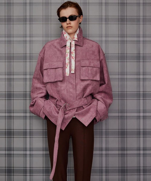 MAISON SPECIAL(メゾンスペシャル)の「【2026Autumn PRE-ORDER】Faux Suede Blouson/フェイクスエードブルゾン(ブルゾン・レディース・ピンク/ブラック・FREE)」の2枚目の写真