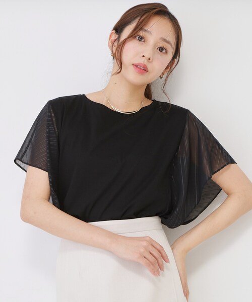COUP DE CHANCE（クードシャンス）の「【手洗い可／日本製】フレンチシアーカットソー（Tシャツ/カットソー・レディース・ホワイト/ブラック/ベージュ・34/38）」の2枚目の写真