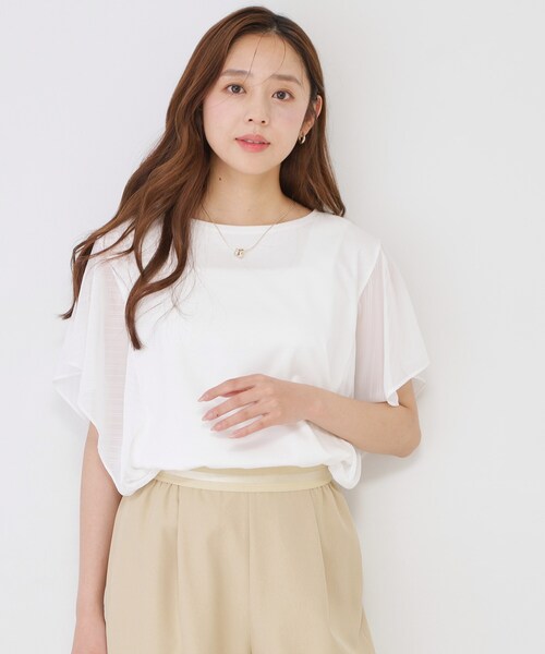 COUP DE CHANCE（クードシャンス）の「【手洗い可／日本製】フレンチシアーカットソー（Tシャツ/カットソー・レディース・ホワイト/ブラック/ベージュ・34/38）」の12枚目の写真