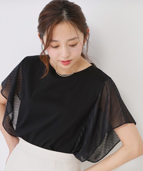 COUP DE CHANCE（クードシャンス）の「【手洗い可／日本製】フレンチシアーカットソー（Tシャツ/カットソー・レディース・ホワイト/ブラック/ベージュ・34/38）」の8枚目の写真