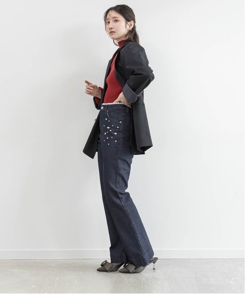 RANDA(ランダ)の「【00サイズあり】パール付きフレアデニムパンツ(その他パンツ・レディース・インディゴブルー/ブルー・00/1/0)」の10枚目の写真