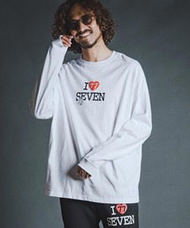 seventy seven（セブンティセブン）の「mlt5781- middle oz over size L-S t-shirt (I love seven) カットソー(7726W070)（Tシャツ/カットソー）」