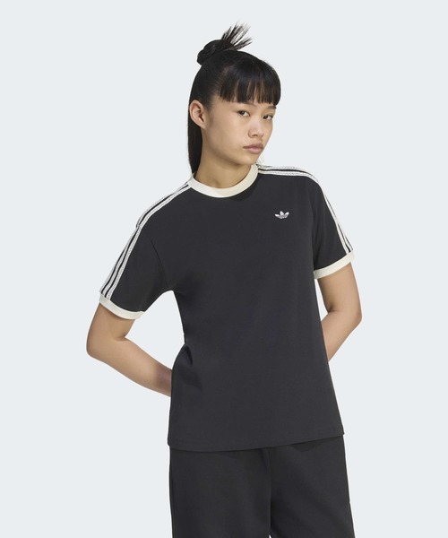 adidas(アディダス)の「アディダス オリジナルス サマーグロー アドバンスド スリーストライプス Tシャツ / アディダスオリジナルス adidas Originals(Tシャツ/カットソー・レディース・ブラック・XX-LARGE/3XL/LARGE/MEDIUM/SMALL/X-LARGE/X-SMALL)」の1枚目の写真