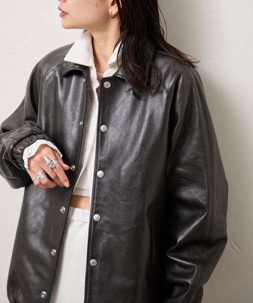schott(ショット)の「別注【Schott/ショット】for JS ラムレザー コーチジャケット(その他アウター・レディース・ブラック・MEDIUM/LARGE)」の21枚目の写真