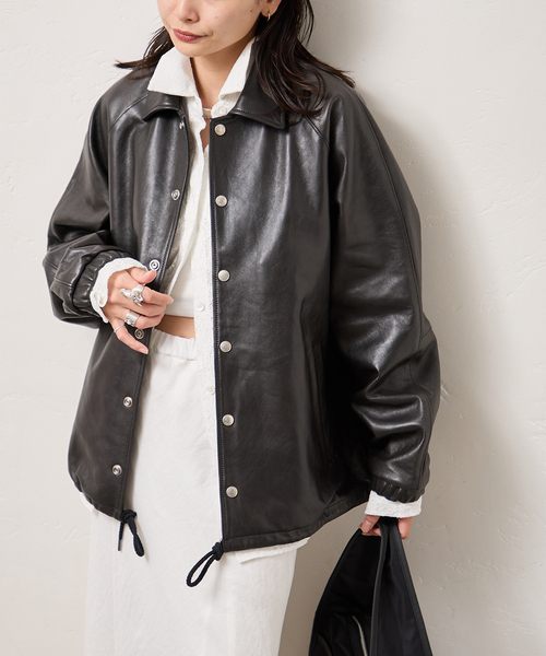 schott(ショット)の「別注【Schott/ショット】for JS ラムレザー コーチジャケット(その他アウター・レディース・ブラック・MEDIUM/LARGE)」の22枚目の写真