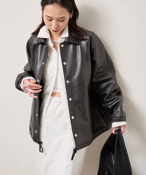 schott(ショット)の「別注【Schott/ショット】for JS ラムレザー コーチジャケット(その他アウター・レディース・ブラック・MEDIUM/LARGE)」の11枚目の写真