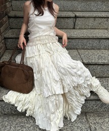 random tiered crinkle maxi SK