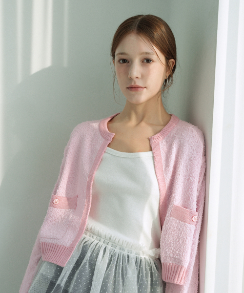 VLETI(ブレッティ)の「Open Pocket Knit Cardigan (Pink)(カーディガン/ボレロ・レディース・ピンク・FREE)」の1枚目の写真