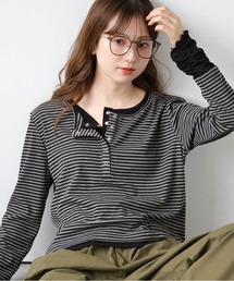 【ZOZO限定カラーあり】配色シアー×ヘンリーネックレイヤードロンT