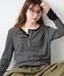 tiptop（ティップトップ）の「【ZOZO限定カラーあり】配色シアー×ヘンリーネックレイヤードロンT（Tシャツ/カットソー・FREE）」