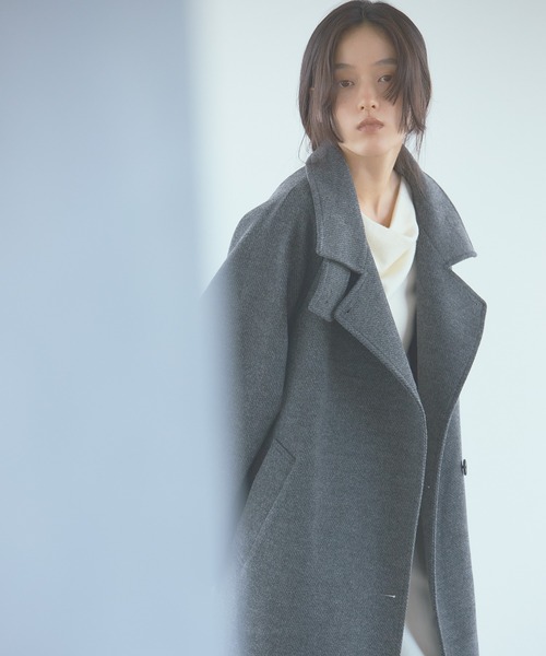 SENSE OF PLACE by URBAN RESEARCH(センスオブプレイスバイアーバンリサーチ)の「抗ピル スタンドカラーロングコート(その他アウター・レディース・モカ/チャコールグレー/ブラック・SMALL/MEDIUM)」の7枚目の写真