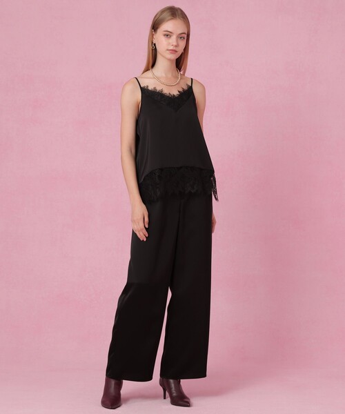 ANAYI(アナイ)の「サテンイージーパンツ〈セットアップ対応商品〉(その他パンツ・レディース・ブラウン/ブラック・38/36)」の4枚目の写真
