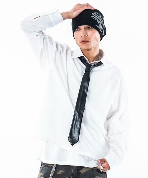 SHORT ROUND(ショートラウンド)の「SHORT ROUND/【26年秋冬新作】クロップドシャツ(シャツ/ブラウス・メンズ・レッド系その他2/ブルー系その他4/ブラック系その他4/ブラック系その他2/ホワイト/サックスブルー・MEDIUM/LARGE)」の2枚目の写真