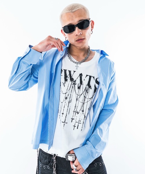 SHORT ROUND(ショートラウンド)の「SHORT ROUND/【26年秋冬新作】クロップドシャツ(シャツ/ブラウス・メンズ・レッド系その他2/ブルー系その他4/ブラック系その他4/ブラック系その他2/ホワイト/サックスブルー・MEDIUM/LARGE)」の6枚目の写真