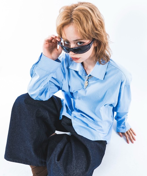SHORT ROUND(ショートラウンド)の「SHORT ROUND/【26年秋冬新作】クロップドシャツ(シャツ/ブラウス・メンズ・レッド系その他2/ブルー系その他4/ブラック系その他4/ブラック系その他2/ホワイト/サックスブルー・MEDIUM/LARGE)」の9枚目の写真