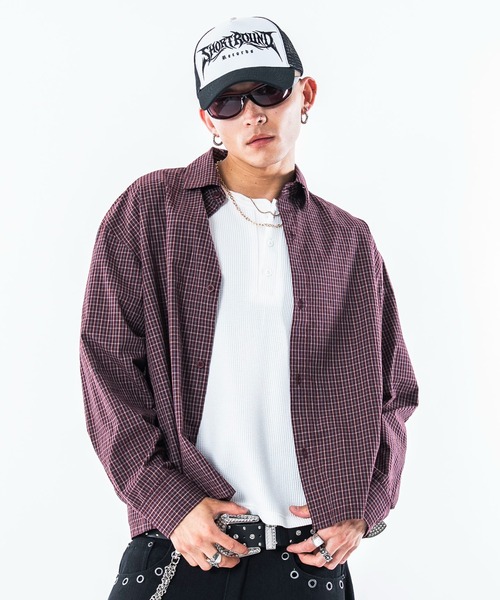 SHORT ROUND(ショートラウンド)の「SHORT ROUND/【26年秋冬新作】クロップドシャツ(シャツ/ブラウス・メンズ・レッド系その他2/ブルー系その他4/ブラック系その他4/ブラック系その他2/ホワイト/サックスブルー・MEDIUM/LARGE)」の7枚目の写真