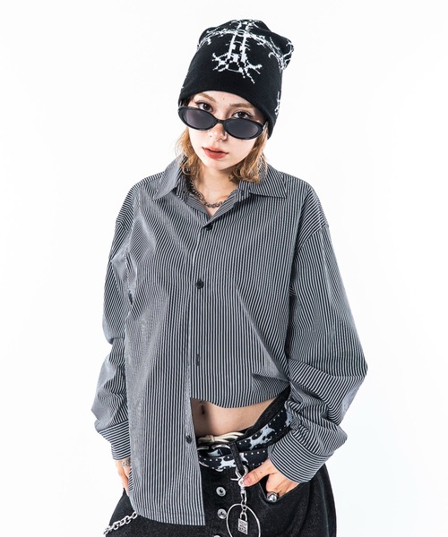 SHORT ROUND(ショートラウンド)の「SHORT ROUND/【26年秋冬新作】クロップドシャツ(シャツ/ブラウス・メンズ・レッド系その他2/ブルー系その他4/ブラック系その他4/ブラック系その他2/ホワイト/サックスブルー・MEDIUM/LARGE)」の15枚目の写真