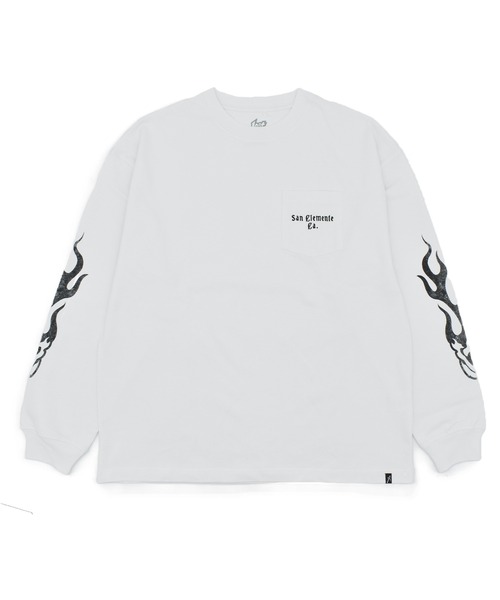 lost(ロスト)の「lost/ロスト FLAME LS TEE ロンT LM6F-2202(Tシャツ/カットソー・メンズ・モスグリーン/ブラック/ホワイト・XL/M/L)」の1枚目の写真