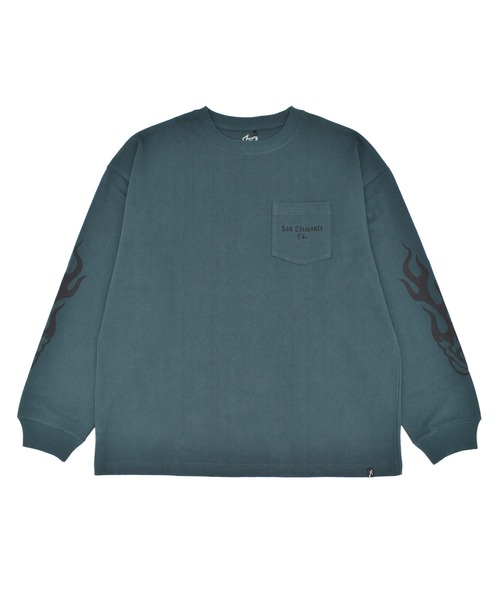 lost(ロスト)の「lost/ロスト FLAME LS TEE ロンT LM6F-2202(Tシャツ/カットソー・メンズ・モスグリーン/ブラック/ホワイト・XL/M/L)」の3枚目の写真