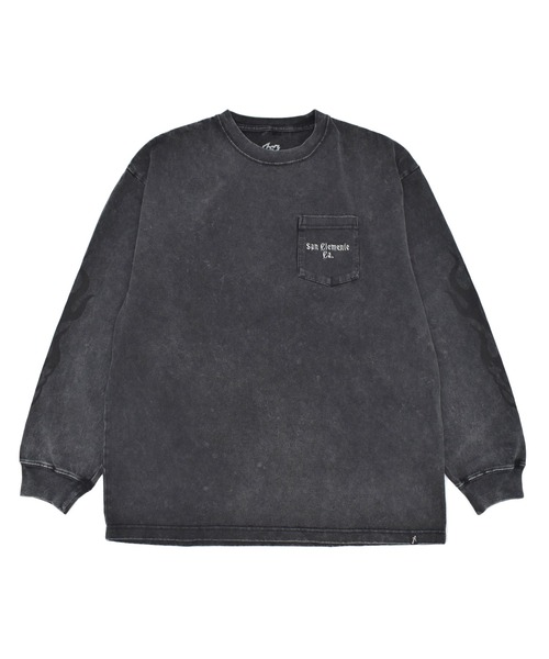 lost(ロスト)の「lost/ロスト FLAME LS TEE ロンT LM6F-2202(Tシャツ/カットソー・メンズ・モスグリーン/ブラック/ホワイト・XL/M/L)」の2枚目の写真