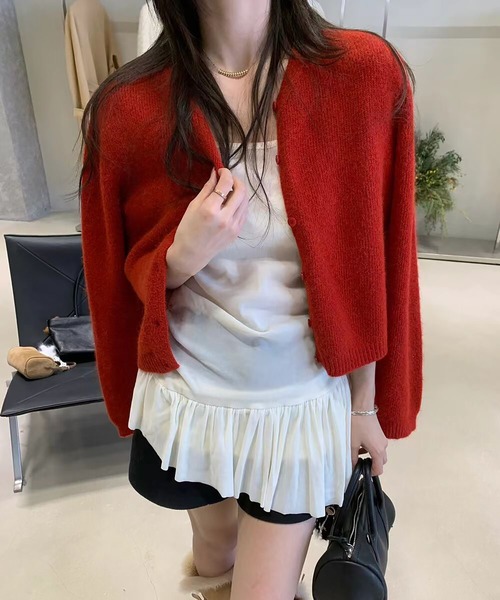 Girly Doll(ガーリードール)の「サイドギャザーフリルインナーキャミソール(キャミソール・レディース・ブラック/ホワイト・FREE)」の1枚目の写真
