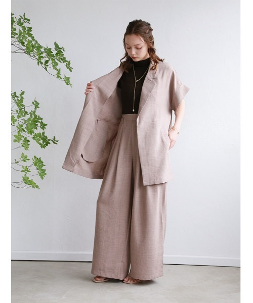 fifth(フィフス)の「【SETUP対応】リネンライクワイドパンツ(その他パンツ・レディース・ベージュ/ブラック・M)」の10枚目の写真