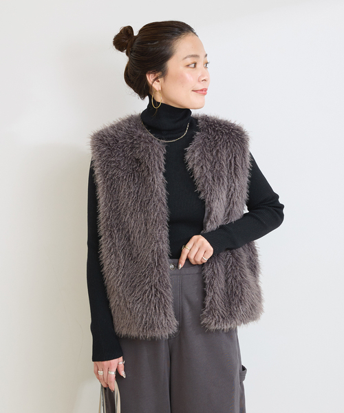 B.C STOCK(ベーセーストック)の「ウォッシャブル / ウール混タートルリブニット(ニット/セーター・レディース・レッド/ブラウン/ホワイト/チャコールグレー/ブラック/イエロー系その他/ブルー系その他/その他2・FREE)」の12枚目の写真