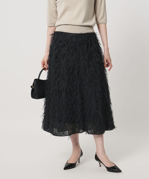 UNITED ARROWS(ユナイテッドアローズ)の「へアリー フリンジ フレアスカート ‐ウォッシャブル‐(スカート・レディース・オフホワイト/ブラック・36/38)」の10枚目の写真