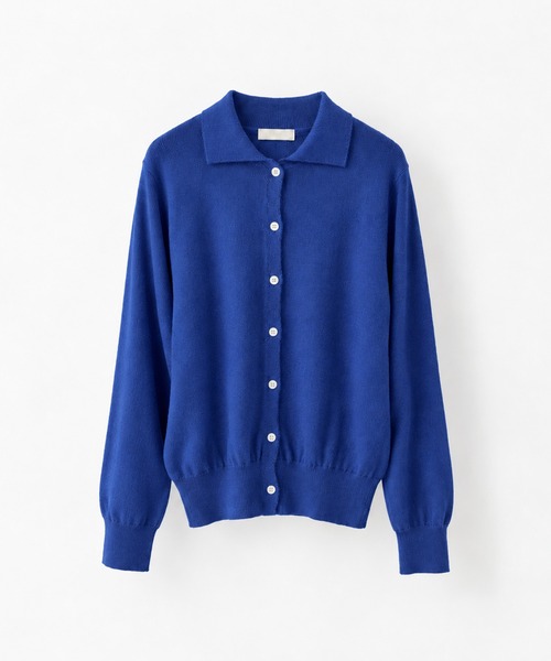 CANAL JEAN（キャナルジーン）の「SLEEK　カシミヤ混エリ付きカーディガン（カーディガン/ボレロ・レディース・ブラウン/ブルー/グレー・ONE SIZE）」の3枚目の写真