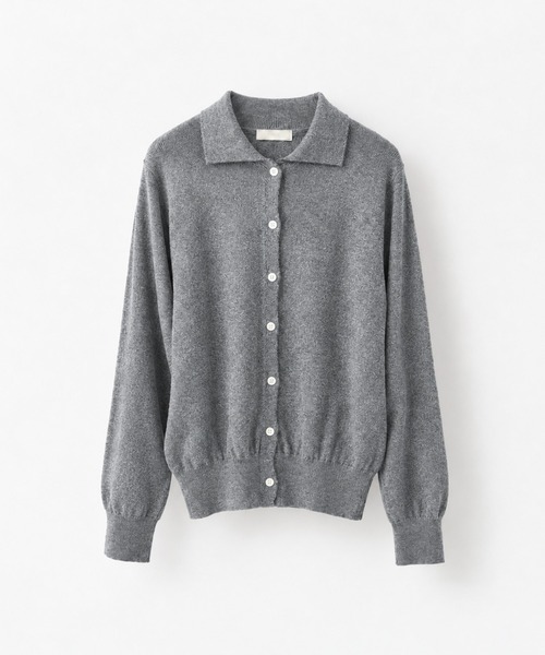CANAL JEAN（キャナルジーン）の「SLEEK　カシミヤ混エリ付きカーディガン（カーディガン/ボレロ・レディース・ブラウン/ブルー/グレー・ONE SIZE）」の5枚目の写真