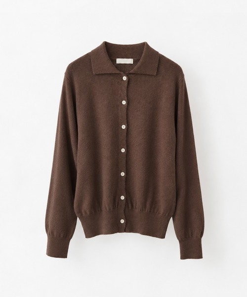 CANAL JEAN（キャナルジーン）の「SLEEK　カシミヤ混エリ付きカーディガン（カーディガン/ボレロ・レディース・ブラウン/ブルー/グレー・ONE SIZE）」の4枚目の写真