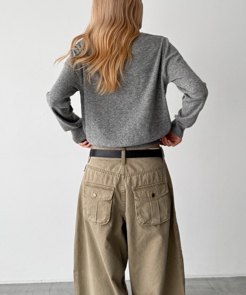 CANAL JEAN（キャナルジーン）の「SLEEK　カシミヤ混エリ付きカーディガン（カーディガン/ボレロ・レディース・ブラウン/ブルー/グレー・ONE SIZE）」の11枚目の写真