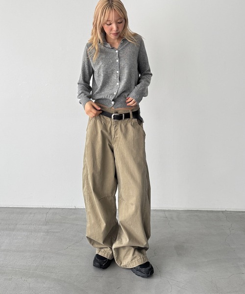 CANAL JEAN（キャナルジーン）の「SLEEK　カシミヤ混エリ付きカーディガン（カーディガン/ボレロ・レディース・ブラウン/ブルー/グレー・ONE SIZE）」の12枚目の写真