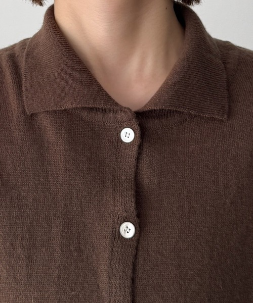 CANAL JEAN（キャナルジーン）の「SLEEK　カシミヤ混エリ付きカーディガン（カーディガン/ボレロ・レディース・ブラウン/ブルー/グレー・ONE SIZE）」の20枚目の写真