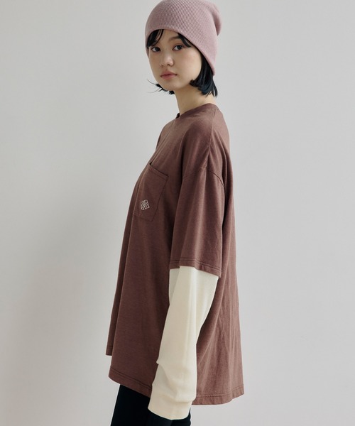 DAWNCE（ダウンス）の「【AKI・三嶋ひな 着用】レイヤードロンT（Tシャツ/カットソー・メンズ・ブラック/ブラウン・M/L）」の6枚目の写真