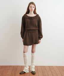 SINOON（シヌーン）の「Cable Knit Short Pants (Brown)（その他パンツ）」