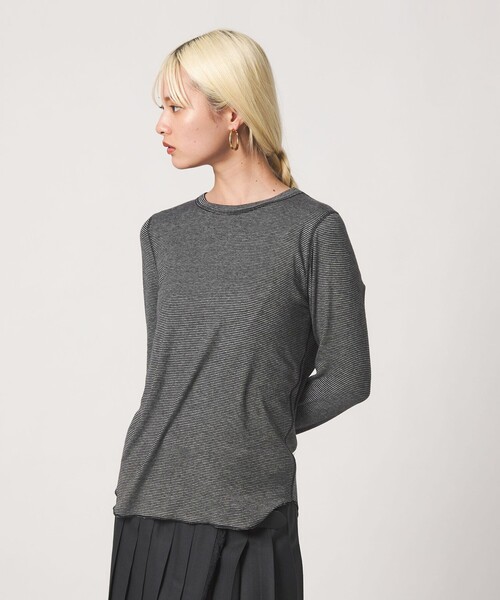 BEAUTY&YOUTH UNITED ARROWS(ビューティーアンドユースユナイテッドアローズ)の「毛セルロースブレンド クルーネック カットソー/ボーダー(Tシャツ/カットソー・レディース・その他1・FREE)」の3枚目の写真